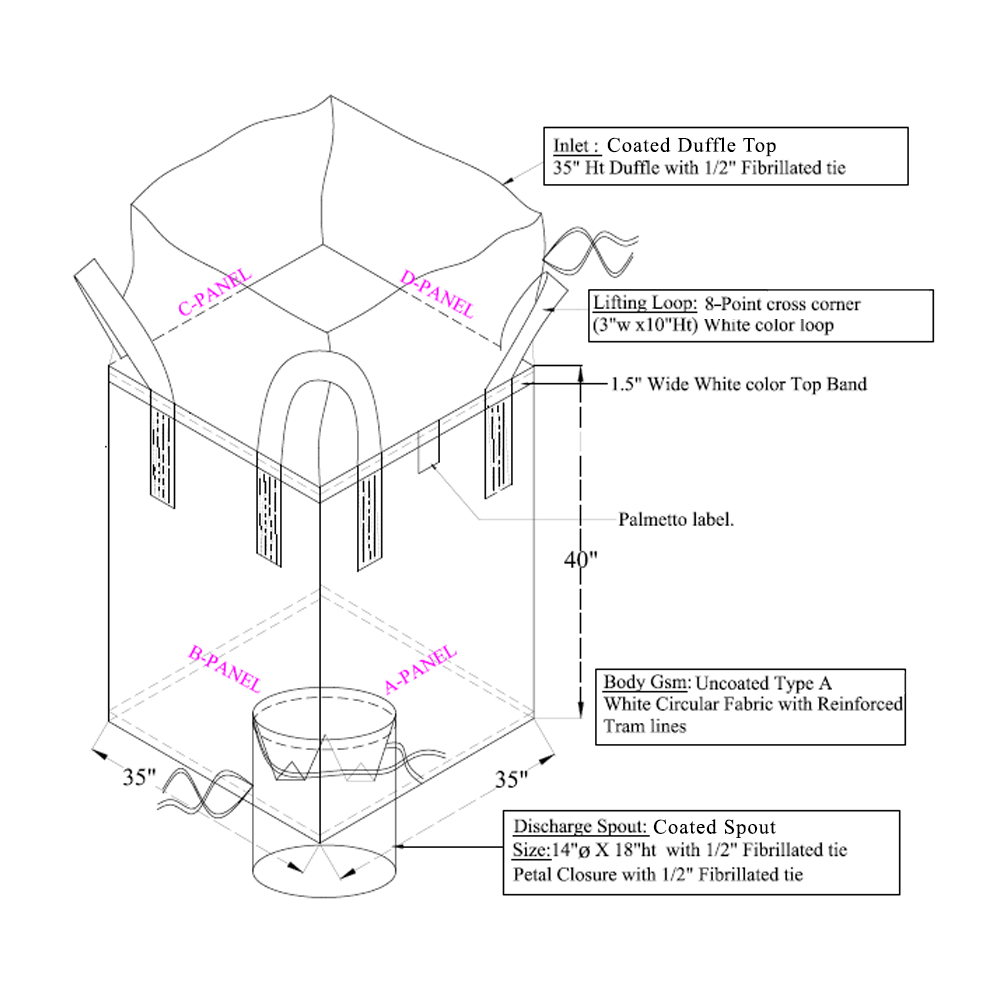 FIBC Bulk Bag CAD Drawing