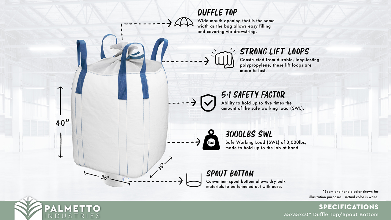 Duffle Top Flat Bottom Bulk Bag FIBC Description