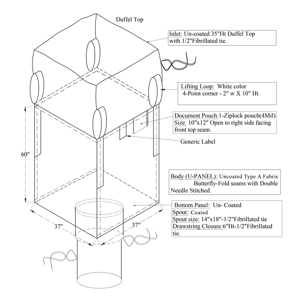 FIBC Bulk Bag CAD Drawing