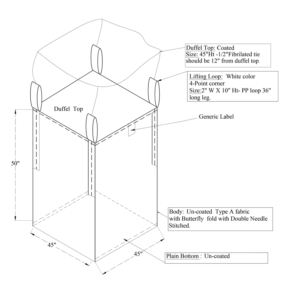 FIBC Bulk Bag CAD Drawing